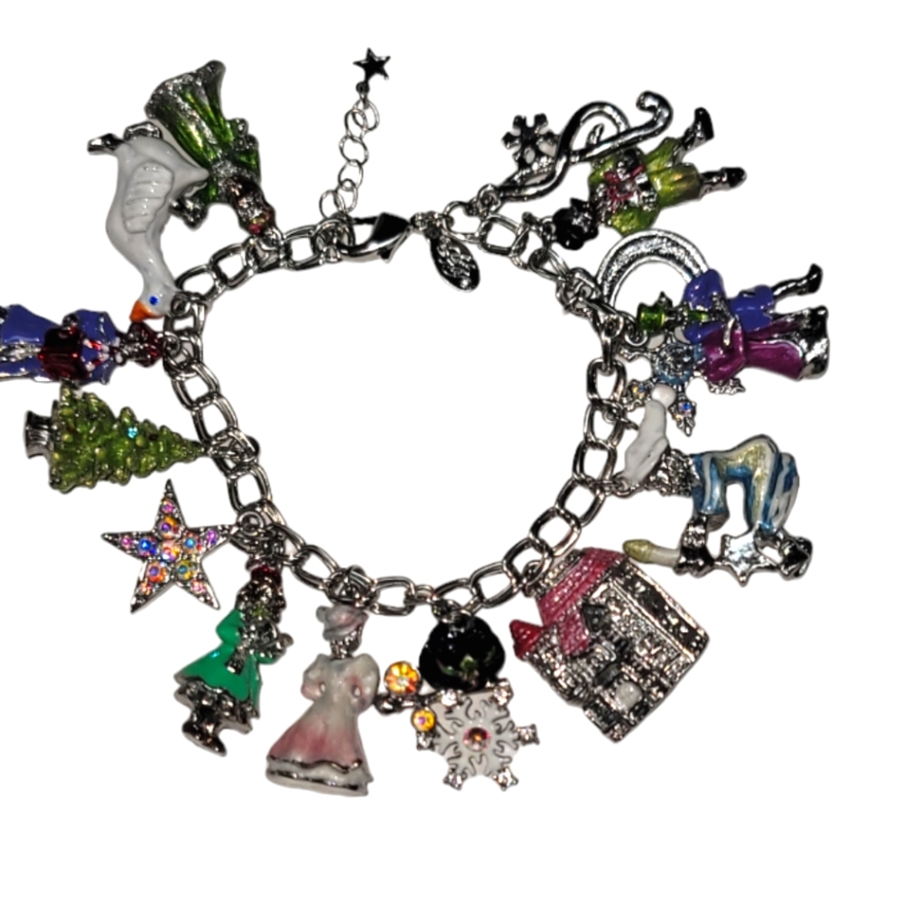 Kirks Folly Christmas Carol Charm Bracelet Silverstone